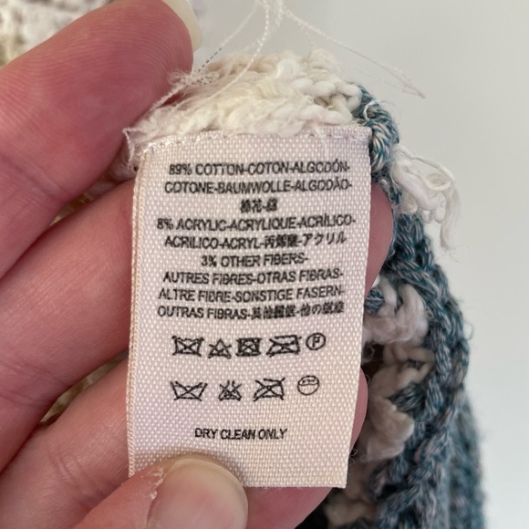 Free People Seaside Stripe Boucle Hooded Cardigan Sweater Open Knit L Large - Picture 11 of 11